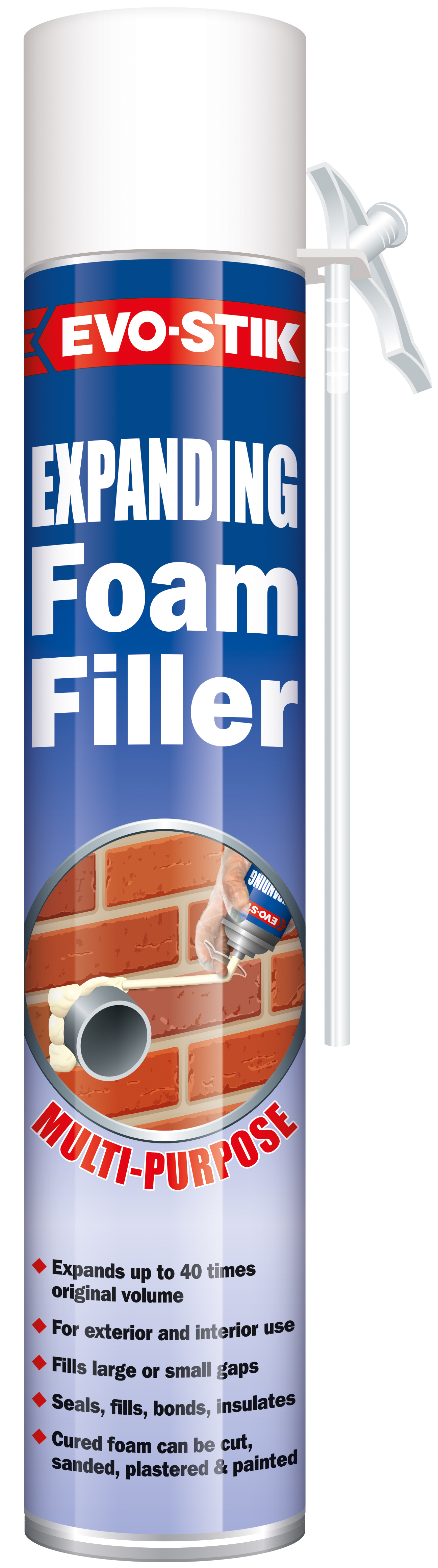 Evo-Stik 750ml Expanding Polyurethane Foam Filler with Straw - Hevey  Building Supplies